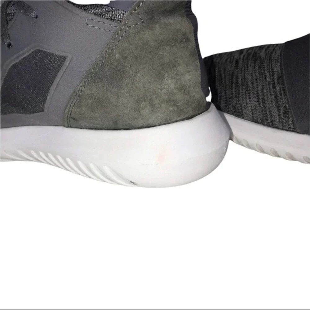 Adidas Originals Tubular Defiant Gray Marl Knit Suede Womens Sneakers Size 9
